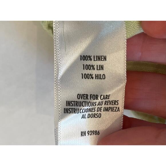 August Max Woman Light Green Linen Long Sleeve Button Down Shirt,Size 1X - Picture 7 of 11